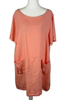 Eileen‎ Fisher Organic Handkerchief Linen Shift Dress Large Coastal Lagenlook