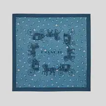 NWT Coach Horse And Carriage Tea Rose Print‎ Silk Bandana