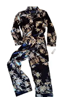 Apt. 9 Navy and Silver Floral pajama set NWT