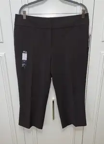 NWT Nicole Miller New York Women's Capri Pants Size 14‎ Brown Casual Stretch