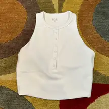 YPB Your Personal Beat White Athletic Crop Top Built in Bra