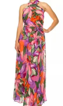 London Times Woman Pink Floral  Sleeveless Dress Size 22 NWT