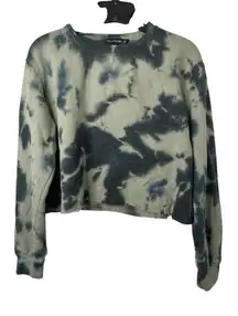 PrettyLittleThing Green Cropped Tie-Dye Sweatshirt