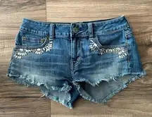 American Eagle  Jeweled Jean Shorts