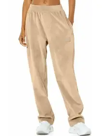 Alo Velour Baller Pant Sand Dune Corduroy Thick Soft Ribbed Plush Sweats Joggers