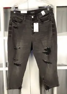 NWT Judy Blue Womens Black Destroyed High Rise Skinny Fit Capri‎ Jeans 18W 18 W