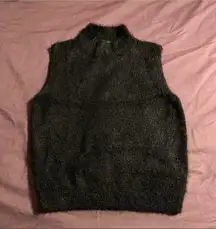 fluffy black tank top