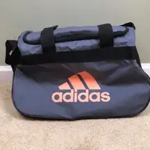 Adidas Athletic Sports Gym Graphic Print Logo Gray Black Peach Multi-Colored Bag