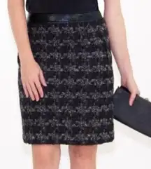 Tory Burch Pencil Skirt sz 10 Leather Trimmed Skirt Knee Length Pencil Skirt