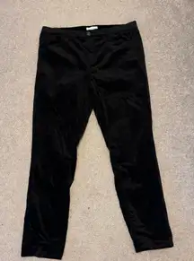 Loft Black Velvet Skinny Slim Pants