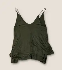 Jolie Flowy Tank Top Dark Olive Green Small