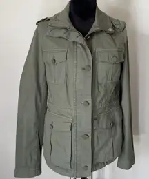 Tory Burch Utility Cargo Jacket Army Green Cotton Lightweight Women's M‎