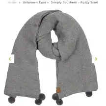 SIMPLY SOUTHERN soft & fuzzy gray scarf NWT