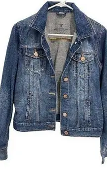 American Eagle Distressed‎ Jean Denim Jacket M