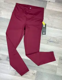 Velocity No Sweat Squat Proof Ankle Length Legging Crimson Red Small NWT