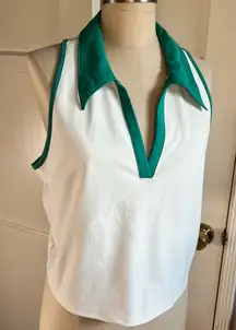 Powersoft Fitted Sleeveless Cropped Polo•sz XXL TALL