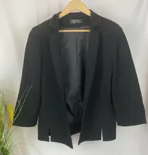 Thierry Mugler Black Open Front 3/4 Length Sleeve Jacket 42 12