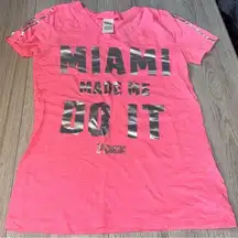 Victoria’s Secret Pink silver Graphic Miami short sleeve shirt top