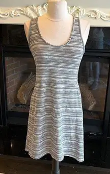 Knit Dress Gray White Stripe Women Small High Low Summer Converse One Star Comfy