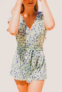 Urban Outfitters Billie Micro Floral Wrap Romper – Soft Grunge Mini, Size Small