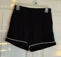 Quince Black Pajama Shorts with White Accents