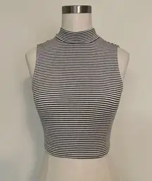 Mock neck striped crop top