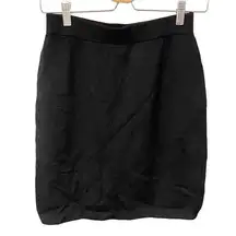 St John Basics Size 2 Black Thick Knit Pull On Midi Pencil Skirt Sweater