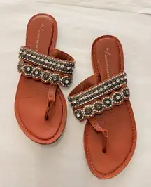 Anthropologie Cressida Embellished Sandals US 10 Boho Fall Retro‎ Indie