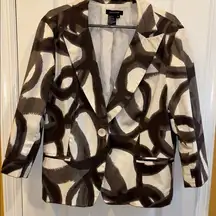 SANDRO BRAND 
CREAM BROWN TAUPY COLORED BLAZER
SIZE XL ONE BUTTON CLOSURE