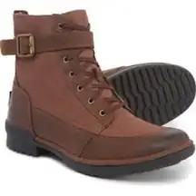 UGG Tulane ankle lace up boots brown‎ women’s size 8 trendy winter casual