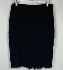 Lauren Ralph Lauren Sheer Black Lace Party Event Pencil Skirt NWT Size 4