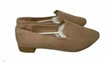 NEW Womens Just Fab Kyndria Taupe Pointed Toe Slip On Loafers Shoes Size 7 E