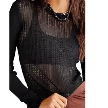 Semi Sheer H2O Sweater Black Large New