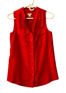 J Jill Button Up Shirt Size‎ 0 Sleeveless Lightweight Beach Travel Preppy Womens