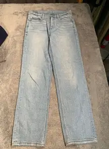 American Eagle Outfitters Light Blue super high rise Straight Leg Jeans