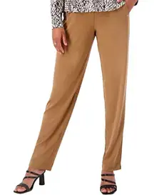 Susan Graver Petite Liquid Knit Pull-On Slim-Leg Pants in Light Honey, Size 1XP‍