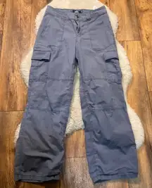 Hollister Pants High Rise Baggy Carpenter‎ Womens Size 7 Gray 28