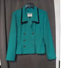 Kasper‎ for A.S.L Women's Teal Blazer, Vintage Size 6 Jacket, Classic Outerwear