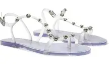 Schutz Bria Crystal Clear Jelly Embellished Sandal with Dust‎ Bag Size 6 NIB