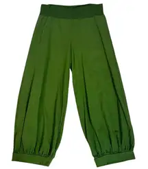 Bryn Walker LagenLook Lantern Barrel Pull On Pants Army Olive Green Size XL USA