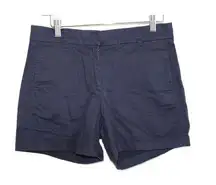 J.Crew Womens  5" Stretch Chino H5807 Navy Blue Cotton Pockets Chino Shorts Sz 4