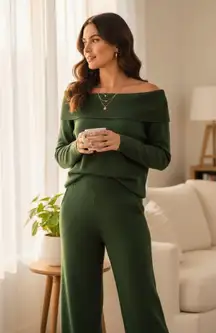 n:Philanthropy Essex Cold Shoulder Sweater	Top & Duke Knit Pants Casual Set NWT