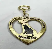 2006 Humane Society of the United States Cat Dog Heart Keychain Keyring