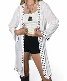 White gorgeous soft cardigan with shell buttons