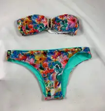 LG/XL Floral Strapless Bikini Set 