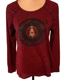 Cato Women's Red And Black Christmas Long Sleeve Top