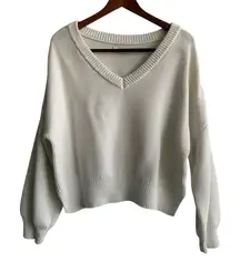 Lucky Brand Cream Knit‎ Sweater L Minimalist Cozycore Light Academia Oversized