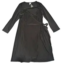 Only Nine‎ Dress Plus 1X Black Wrap Long Sleeved Career Work Wear NWT NEW