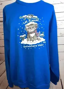 Morning Sun Pullover Sweatshirt Vintage XL Extra Large Vintage 90s Cats Snow