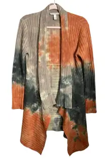 Autumn Cashmere Tie Dye Rib Drape Cashmere blend Cardigan